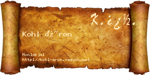 Kohl Áron névjegykártya