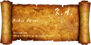 Kohl Áron névjegykártya